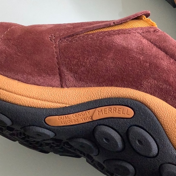 Merrell Jungle Moc rust brown leather suede slip on shoes size 7.5 men EUC - Picture 5 of 16